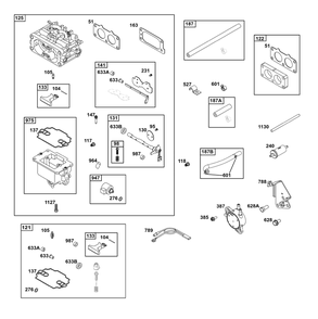 Carburetor And Fuel Supply Group Diagram and Parts List for 385777-0352-B5 200000 - 399999 Briggs and Stratton Engine